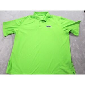 Seattle‎ Seahawks Shirt Mens XL Green NFL Football Polo Short Sleeve Embroidered